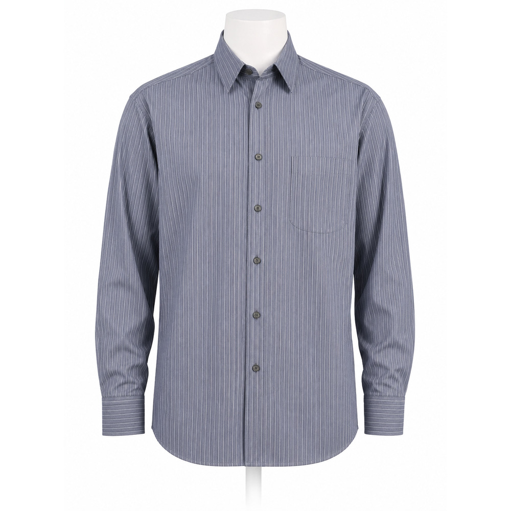 Blue White Stripe Dress Shirt Mens Fitted Woven Business Italy Banana Republic M